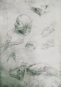 Studies voor de figuur van Bramante (1444-1515) door Raffaello Sanzio Raphael